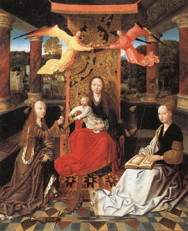 unknow artist Madonna and Child  Enthroned with SS.Catherine and Barbara